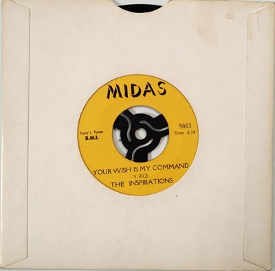 Lot 178 - THE INSPIRATIONS - YOUR WISH IS MY COMMAND 7" (ORIGINAL US COPY - MIDAS 9003)