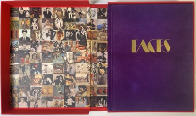 Lot 111 - GENESIS PUBLICATIONS - FACES 1969-75 DELUXE BOOK SIGNED BY RONNIE WOOD, KENNEY JONES & IAN MCLAGAN.