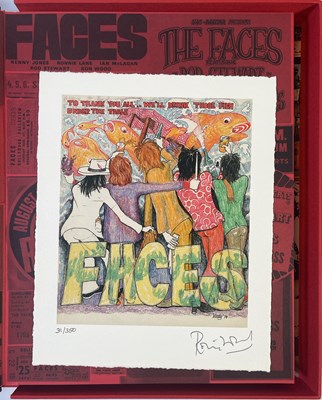 Lot 111 - GENESIS PUBLICATIONS - FACES 1969-75 DELUXE BOOK SIGNED BY RONNIE WOOD, KENNEY JONES & IAN MCLAGAN.