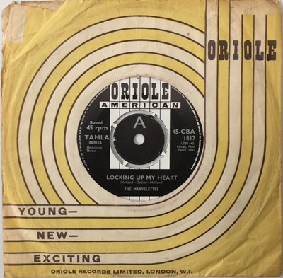 Lot 484 - THE MARVELETTES - LOCKING UP MY HEART 7" (UK PROMO - ORIOLE AMERICAN - 45-CBA 1817)