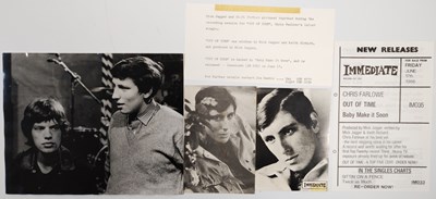 Lot 6 - THE YARDBIRDS - CHRIS FARLOWE IMMEDIATE 1966 PRESS KIT.