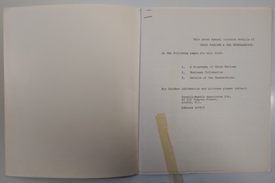 Lot 6 - THE YARDBIRDS - CHRIS FARLOWE IMMEDIATE 1966 PRESS KIT.