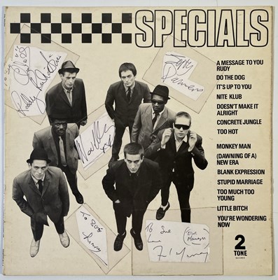 Lot 288 - THE SPECIALS - LP COVER WITH BAND SIGNATURES.