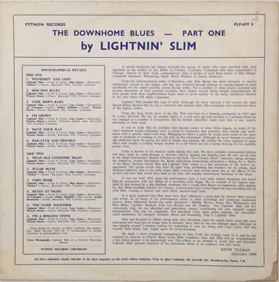 Lot 222 - LIGHTNIN' SLIM - THE DOWNHOME BLUES PART ONE LP (UK ORIGINAL - PYTHON RECORDS - PLP-KM8)