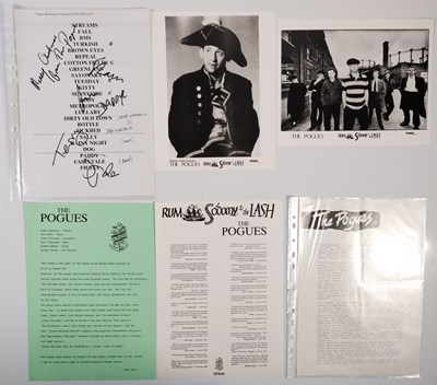 Lot 22 - THE POGUES - FULLY SIGNED SET LIST INC 'FROM THE POPE' MACGOWAN SIGNATURE.