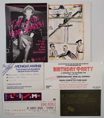 Lot 30 - PRESS PASSES / INVITES - 1980S EVENTS / ARTISTS.