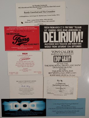 Lot 30 - PRESS PASSES / INVITES - 1980S EVENTS / ARTISTS.