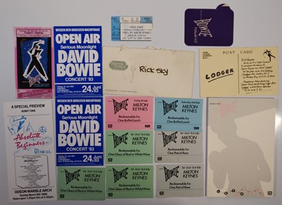 Lot 34 - DAVID BOWIE - TICKETS / PASSES / INVITES ETC.