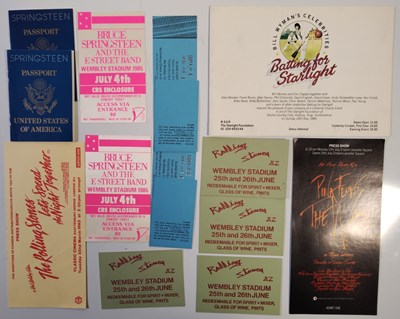 Lot 36 - ROLLING STONES / SPRINGSTEEN / PINK FLOYD - TICKETS / INVITES ETC.