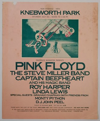 Lot 39 - PINK FLOYD / CAPTAIN BEEFHEART - ORIGINAL KNEBWORTH FAIR HANDBILL.