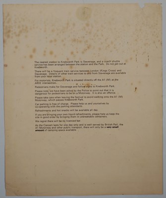 Lot 39 - PINK FLOYD / CAPTAIN BEEFHEART - ORIGINAL KNEBWORTH FAIR HANDBILL.