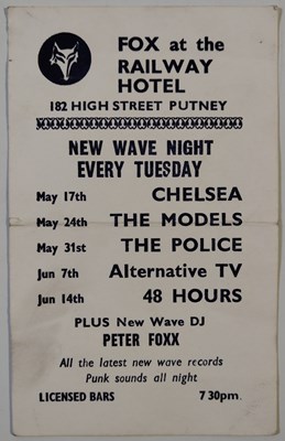 Lot 63 - PUNK INTEREST - STING/THE POLICE FIRST HEADLINE GIG/CHELSEA - ORIGINAL 1977 HANDBILL.