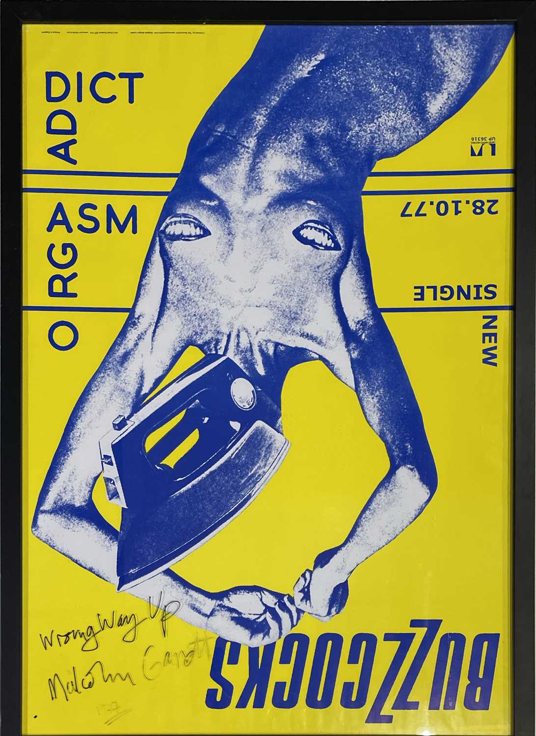 Lot 281 - SIGNED BUZZCOCKS - ORGASM ADDICT POSTER