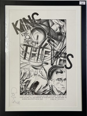 Lot 282 - ELVIS COSTELLO SIGNED 'KING OF THIEVES' LIMITED POSTER PRINT.