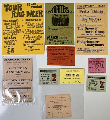 Lot 295 - 1960S HANDBILLS AND TICKETS INC ROLLING STONES / KINKS / PRETTY THINGS.