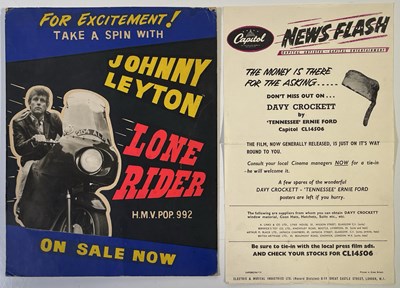 Lot 296 - EARLY 1960S ROCK N ROLL MEMORABILIA INC JOHN LEYTON SHOP DISPLAY - JOE MEEK INTEREST.