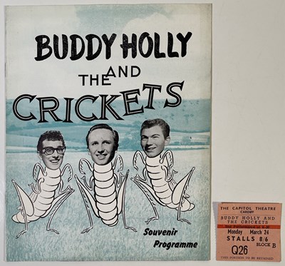 Lot 307 - BUDDY HOLLY - 1958 PROGRAMME AND TICKET STUB.