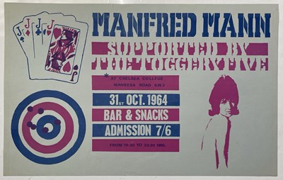 Lot 288 - CONCERT POSTERS & MANFRED MANN MEMORABILIA INC FULLY SIGNED PAGE.