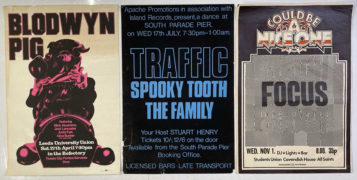 Lot 276 - THREE C 1970S CONCERT POSTERS (BLODWYN PIG, FOCUS, TRAFFIC).