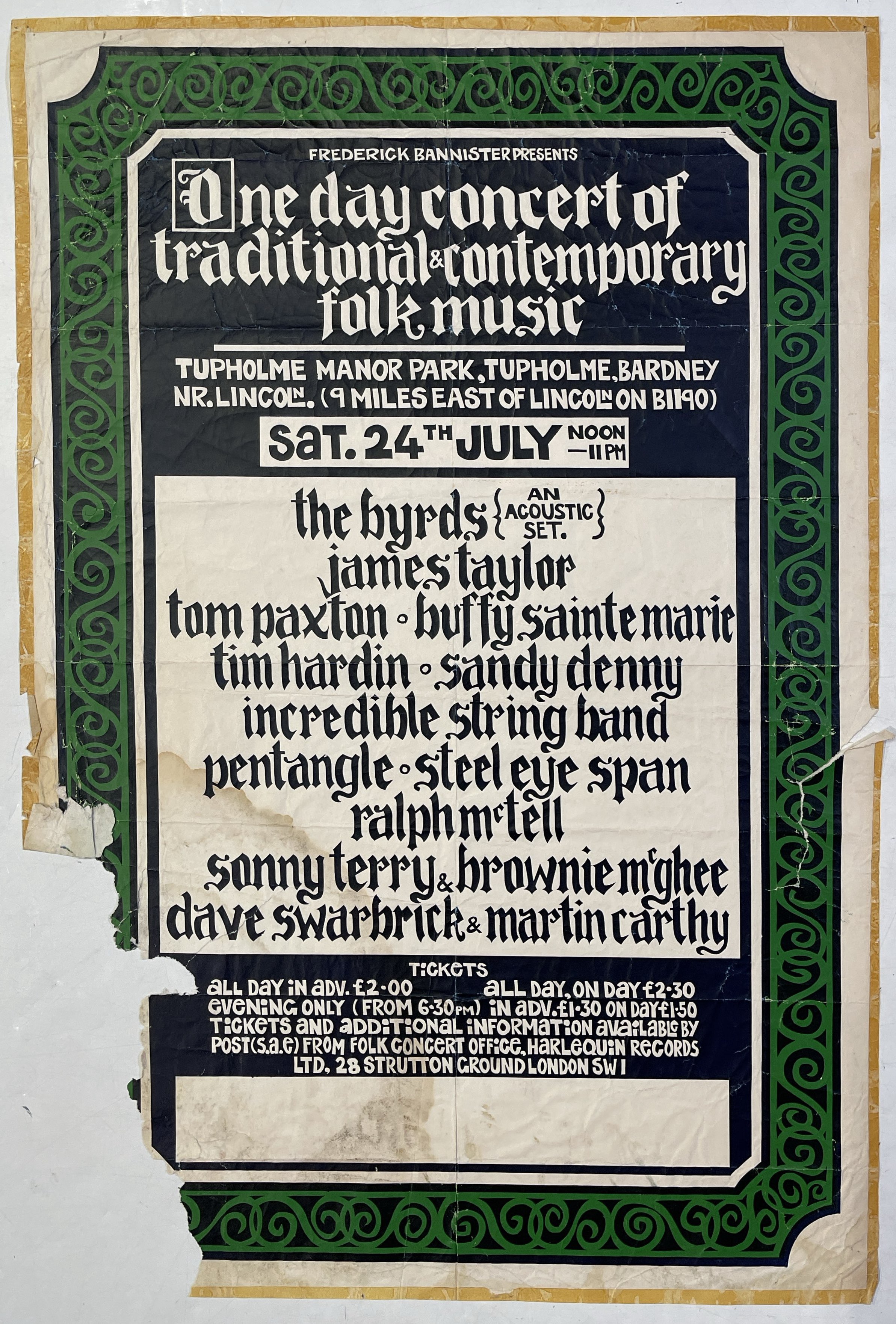 Lot 289 - ORIGINAL TUPHOLME FOLK FESTIVAL POSTER.