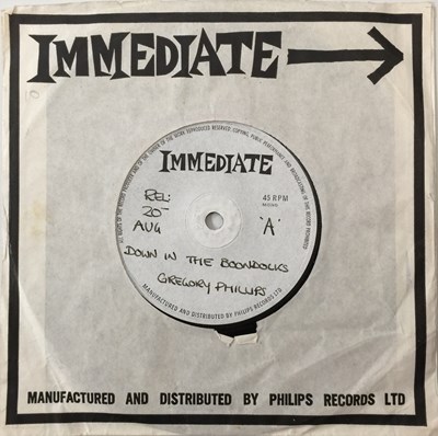 Lot 329 - GREGORY PHILLIPS - DOWN IN THE BOONDOCKS 7" (UK TEST PRESSING - IMMEDIATE - IM 004)