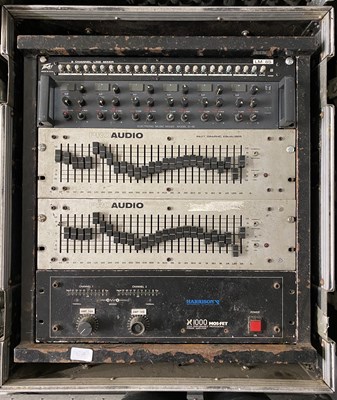 Lot 212 - NEW ORDER AUDIO EQUIPMENT IN RACK WITH FLIGHT CASE