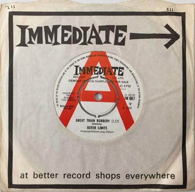 Lot 344 - OUTER LIMITS - GREAT TRAIN ROBBERY 7" (UK PROMO - IMMEDIATE - IM 067)