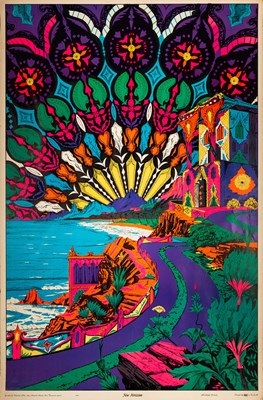 Lot 84 - WEST-COAST PSYCHEDELIA - VINTAGE BLACKLIGHT POSTER - NEW HORIZONS.