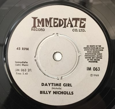 Lot 356 - BILLY NICHOLLS - WOULD YOU BELIEVE 7" (NORWEGIAN - IMMEDIATE - IM 063)