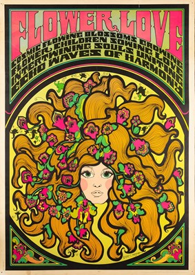 Lot 96 - CONSTANCE KEELAN - 1967 - FLOWER LOVE POSTER.