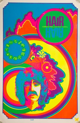 Lot 113 - PSYCHEDELIA - HAIR/BE IN LOVE TODAY - VINTAGE BLACKLIGHT POSTERS.