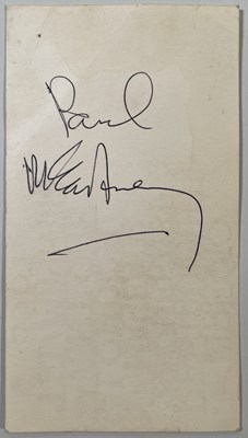 Lot 350 - PAUL MCCARTNEY - C 1965 SIGNED PAGE.