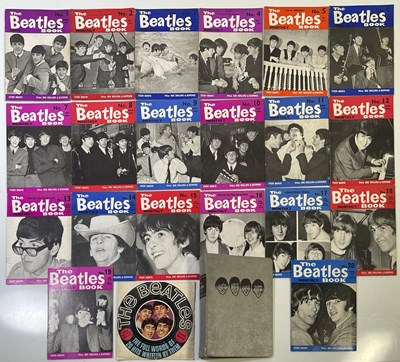 Lot 249 - THE BEATLES - MONTHLY MAGS 1-20 IN RARE GREY OFFICIAL BINDER.