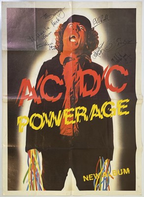 Lot 491 - AC/DC - FULLY SIGNED POWERAGE POSTER - COLCHESTER OCTOBER 1978.