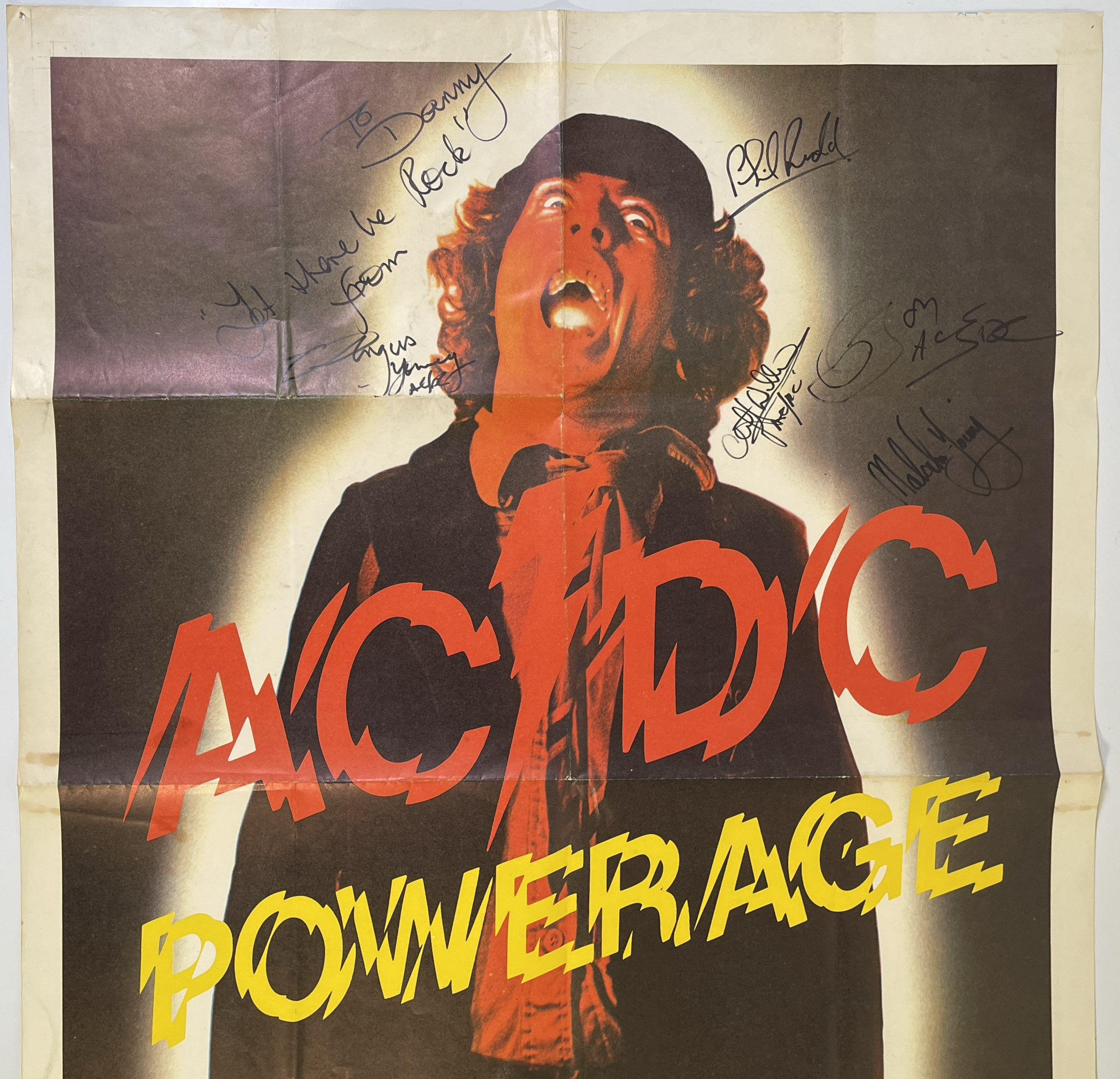Lot 491 - AC/DC - FULLY SIGNED POWERAGE POSTER