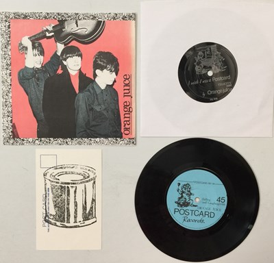 Lot 22 - ORANGE JUICE - FALLING AND LAUGHING 7" + FELICITY 7" FLEXI (ORIGINAL UK W/ POSTCARD - 80-1)