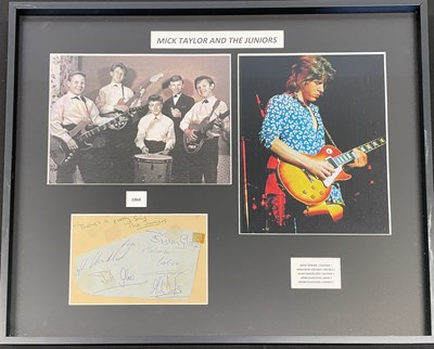 Lot 12 - ROLLING STONES INTEREST - MICK TAYLOR AND THE JUNIORS SIGNED PAGE. COA