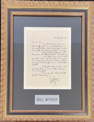 Lot 13 - THE ROLLING STONES - ORIGINAL 1964 HANDWRITTEN BILL WYMAN LETTER.