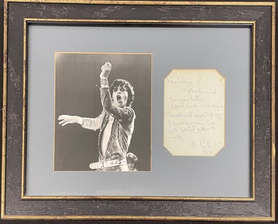 Lot 14 - THE ROLLING STONES - C 1960S HANDWRITTEN MICK JAGGER LETTER. MEASUREMENTS