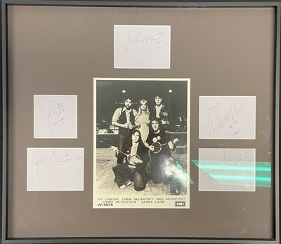 Lot 21 - THE BEATLES INTEREST - WINGS / PAUL MCCARTNEY - FULL SET OF SIGNATURES.