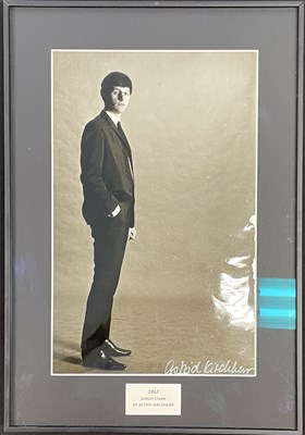 Lot 30 - THE BEATLES - RINGO STARR - VINTAGE PHOTO SIGNED BY ASTRID KIRCHHERR.