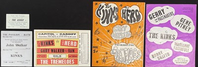 Lot 58 - THE KINKS - 1960S HANDBILL / PROGRAMMES / TICKETS.