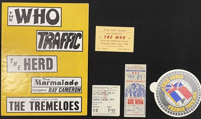 Lot 60 - THE WHO - 1960S AND 70S CONCERT PROGRAMMES / TICKETS.