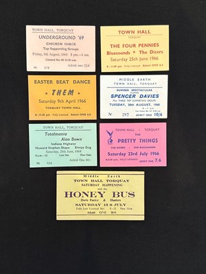 Lot 62 - TORQUAY TOWN HALL 1960S - TICKET COLLECTION INC PRETTY THINGS.