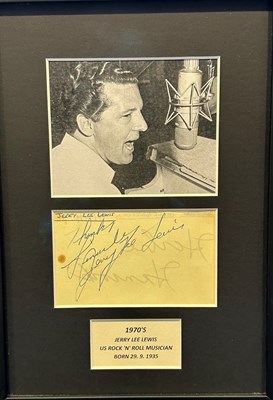 Lot 67 - JERRY LEE LEWIS / HERBIE HANCOCK - SIGNED PAGE.