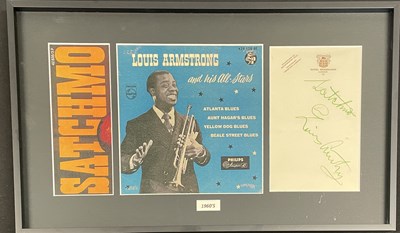 Lot 68 - LOUIS ARMSTRONG - SIGNED PAGE.