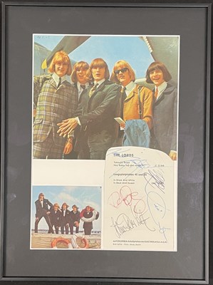 Lot 78 - THE LORDS - SIGNED PROMOTIONAL POSTCARD.