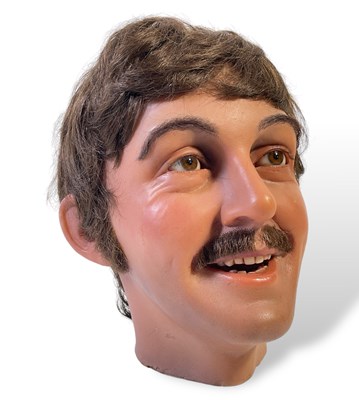 Lot 187 - THE BEATLES - PAUL MCCARTNEY WAXWORK HEAD BY JOSEPHINE TUSSAUD.