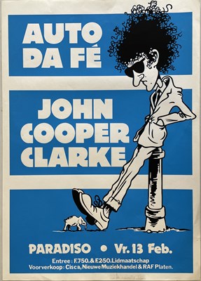 Lot 98 - PUNK INTEREST - ORIGINAL JOHN COOPER CLARKE 1981 AMSTERDAM PARADISO POSTER.