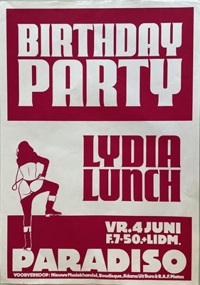 Lot 96 - BIRTHDAY PARTY/LYDIA LUNCH - ORIGINAL 1982 PARADISO AMSTERDAM POSTER.